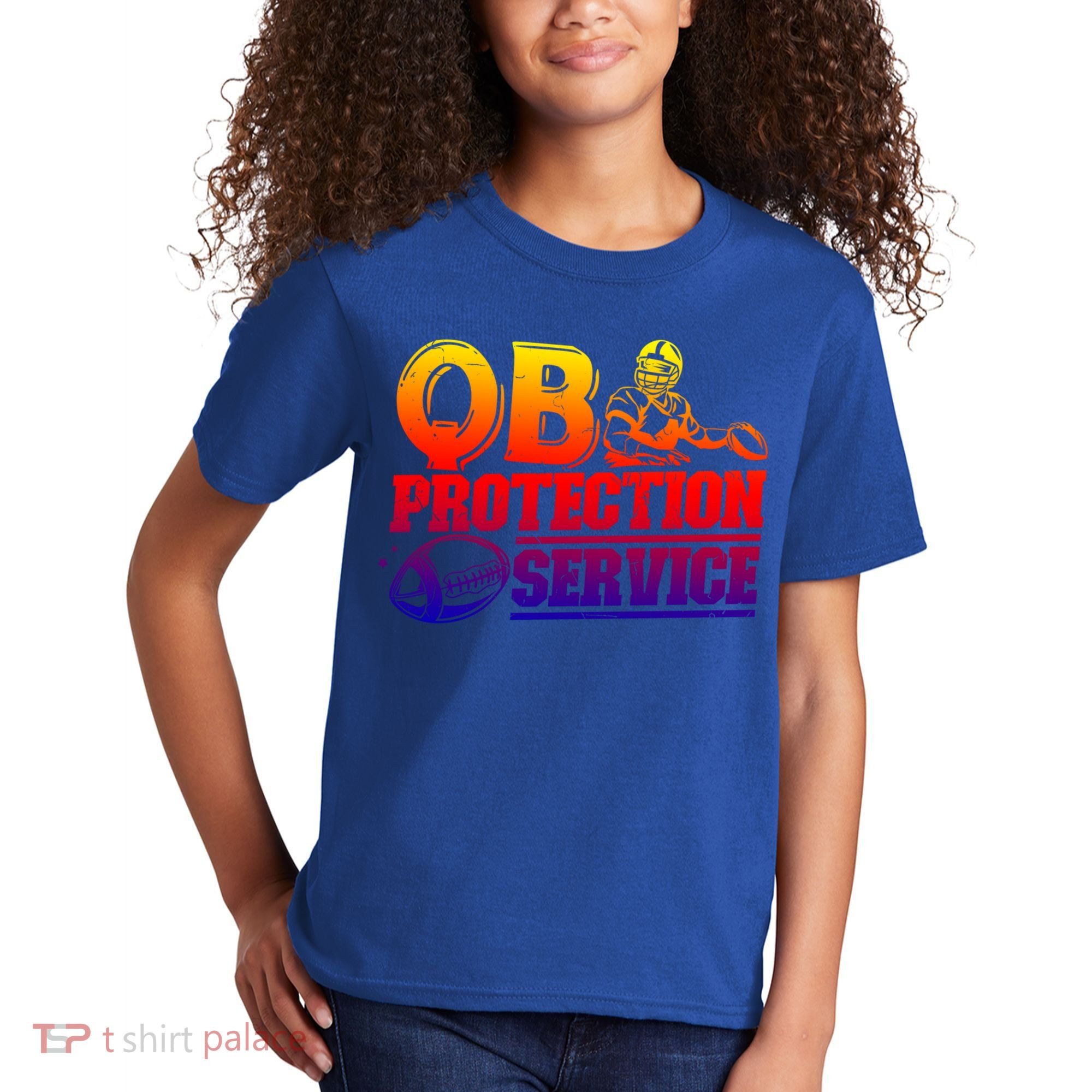 American Football Line Qb Protection Service Great Gift Kids T-Shirt