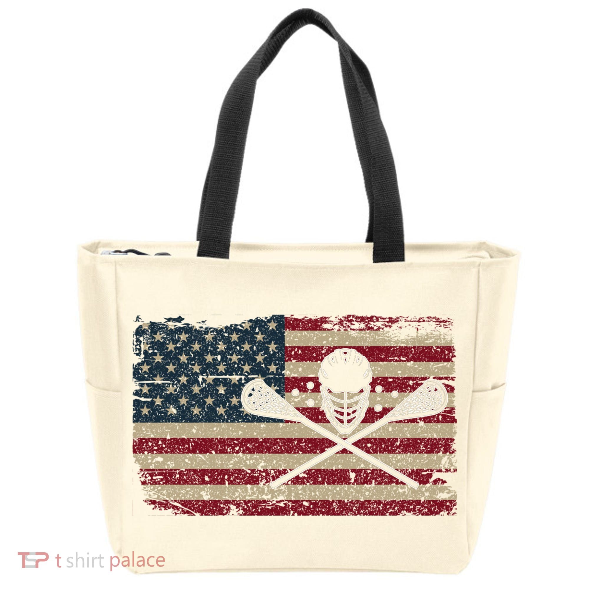American Flag Lacrosse Usa Lax Player Gift Idea Great Gift Tote Bag