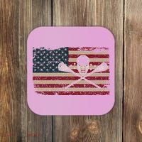 American Flag Lacrosse Usa Lax Player Gift Idea Great Gift Coaster thumb 0