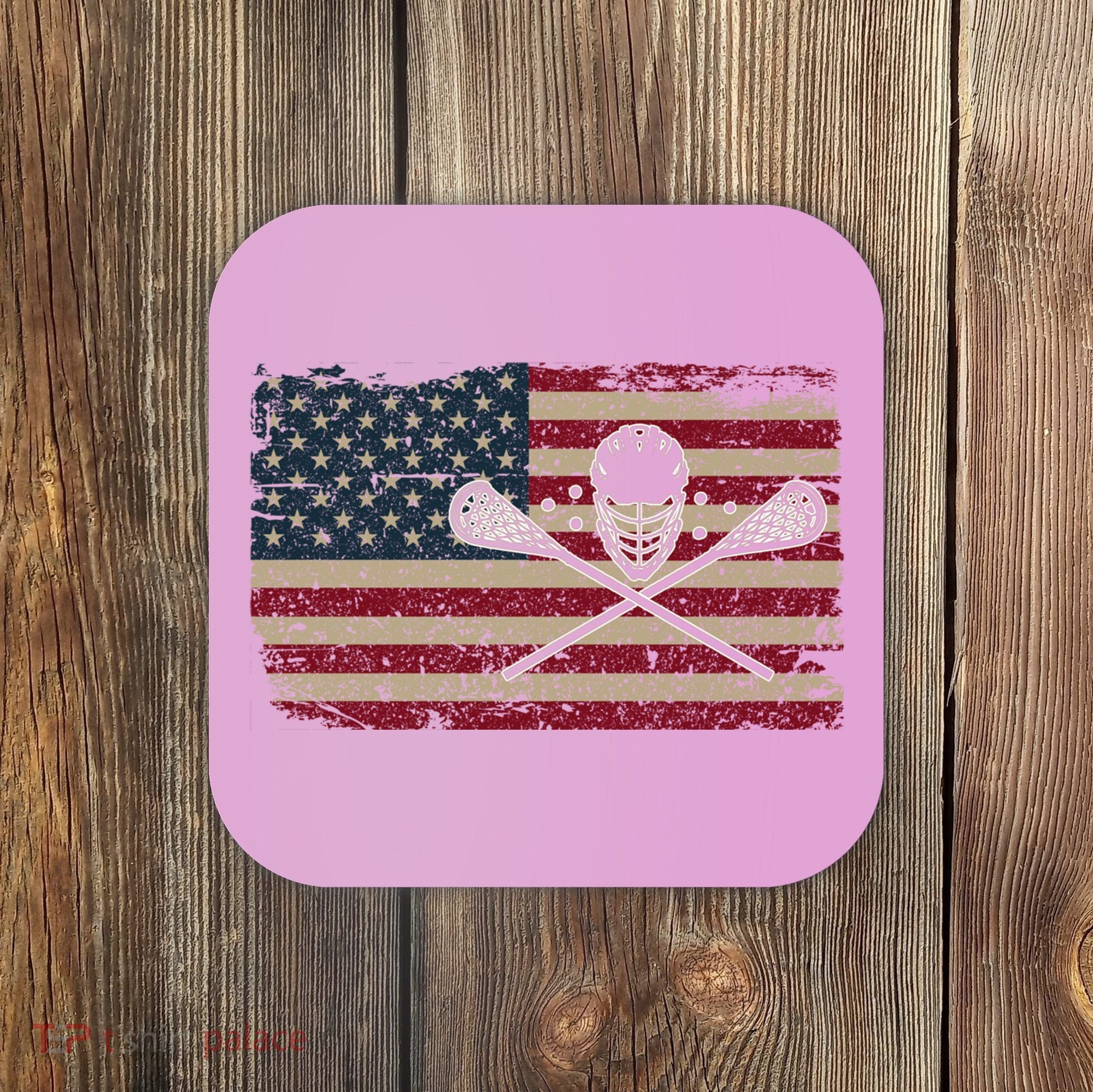 American Flag Lacrosse Usa Lax Player Gift Idea Great Gift Coaster
