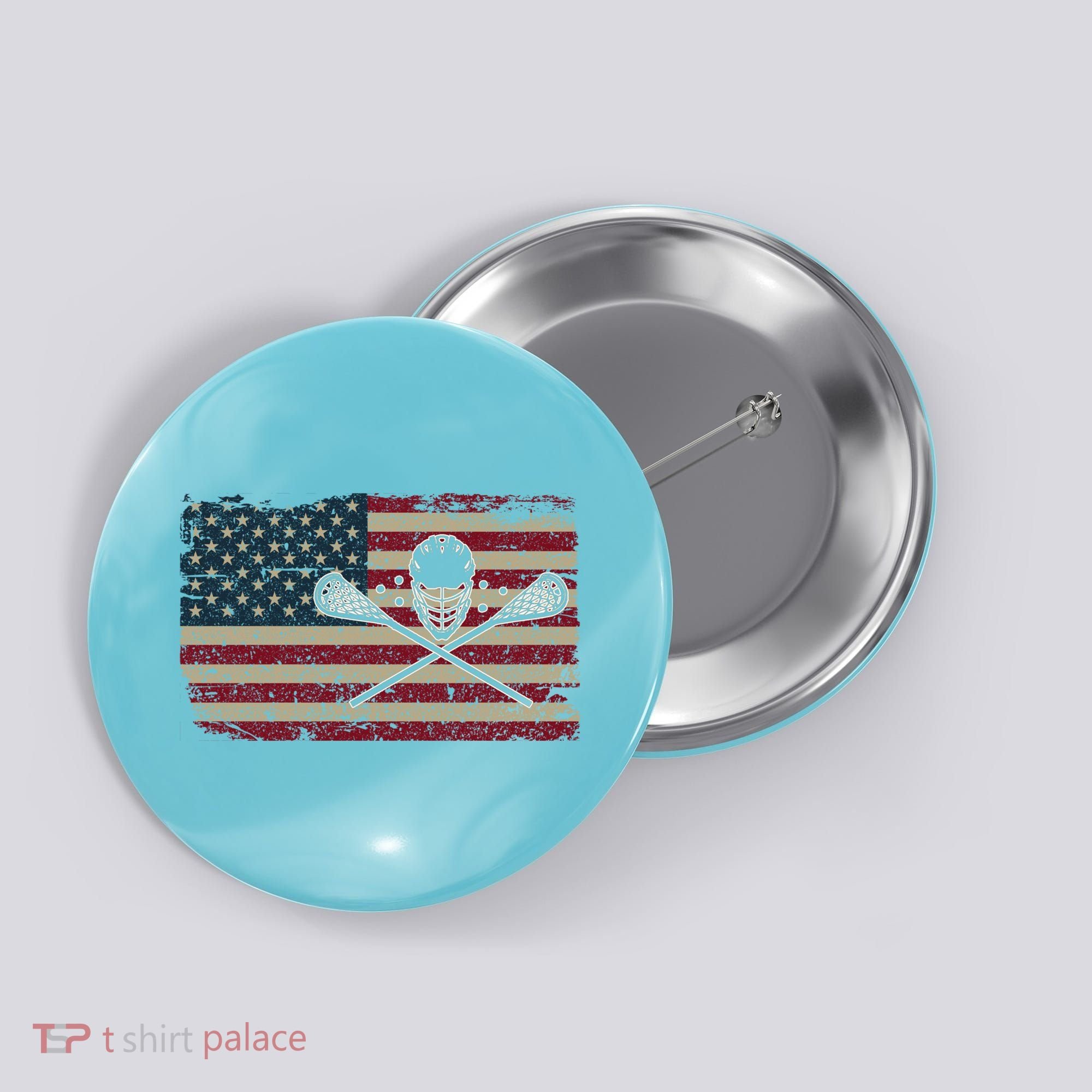 American Flag Lacrosse Usa Lax Player Gift Idea Great Gift Button