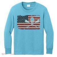 American Flag Lacrosse Usa Lax Player Gift Idea Great Gift Kids Long Sleeve Shirt thumb 0