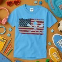 American Flag Lacrosse Usa Lax Player Gift Idea Great Gift Kids T-Shirt thumb 3