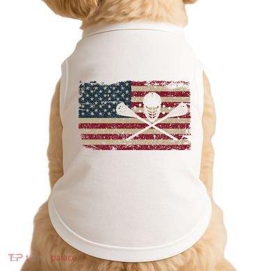 American Flag Lacrosse Usa Lax Player Gift Idea Great Gift Doggie Tank
