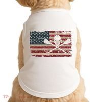 American Flag Lacrosse Usa Lax Player Gift Idea Great Gift Doggie Tank thumb 0