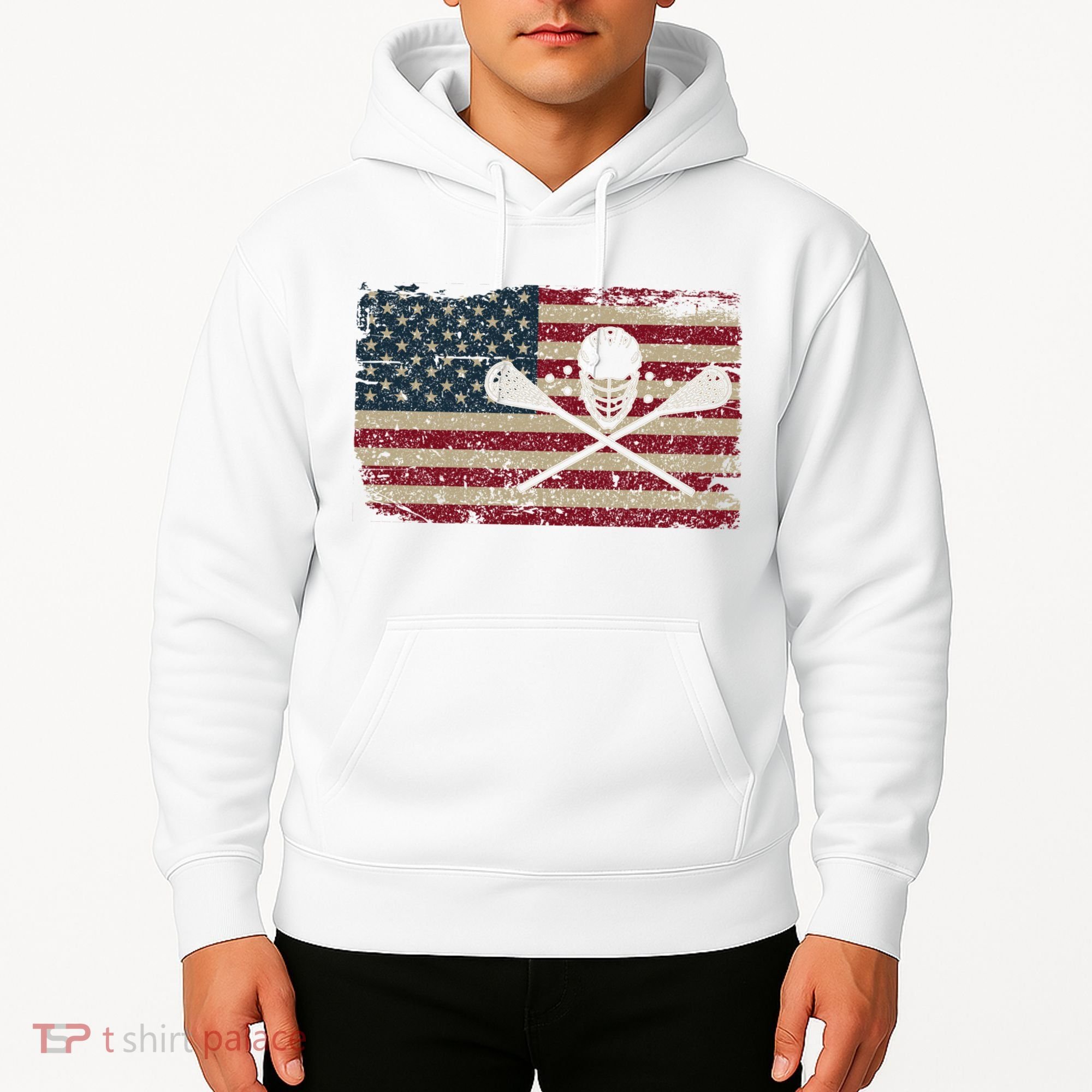 American Flag Lacrosse Usa Lax Player Gift Idea Great Gift Hoodie
