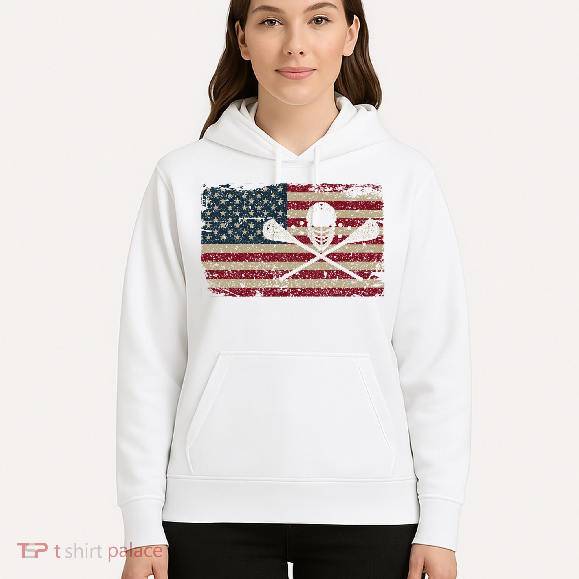 American Flag Lacrosse Usa Lax Player Gift Idea Great Gift Hoodie