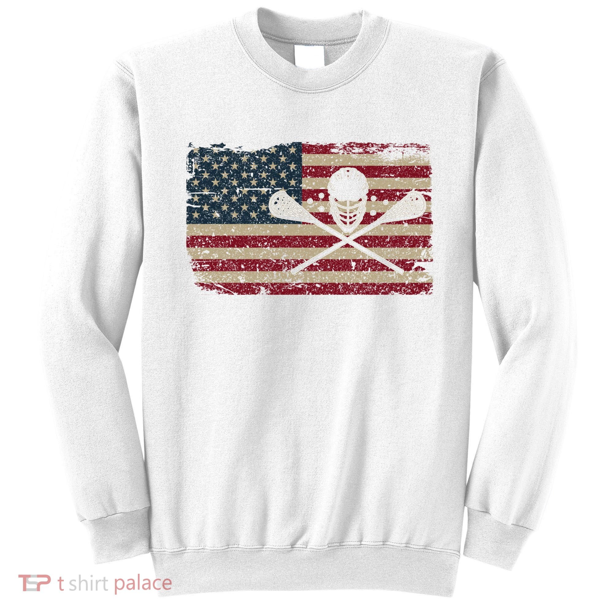 American Flag Lacrosse Usa Lax Player Gift Idea Great Gift Sweatshirt