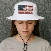 American Flag Lacrosse Usa Lax Player Gift Idea Great Gift Bucket Hat thumb 3