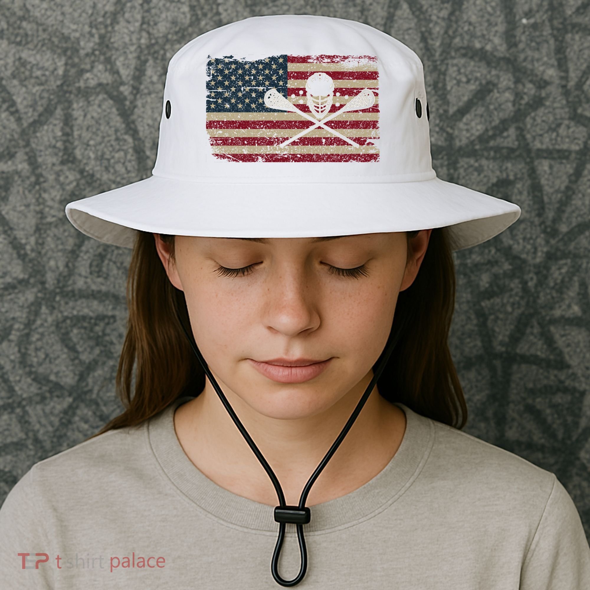 American Flag Lacrosse Usa Lax Player Gift Idea Great Gift Bucket Hat