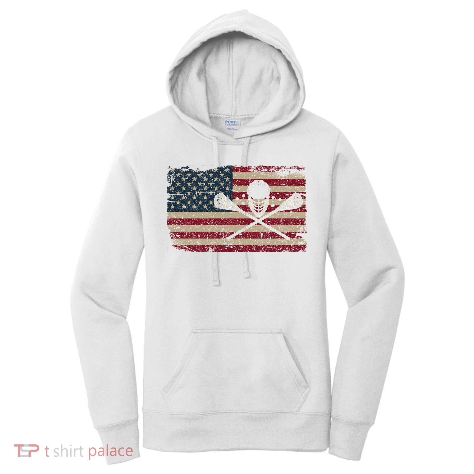American Flag Lacrosse Usa Lax Player Gift Idea Great Gift Women's Hoodie