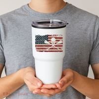 American Flag Lacrosse Usa Lax Player Gift Idea Great Gift Tumbler thumb 2
