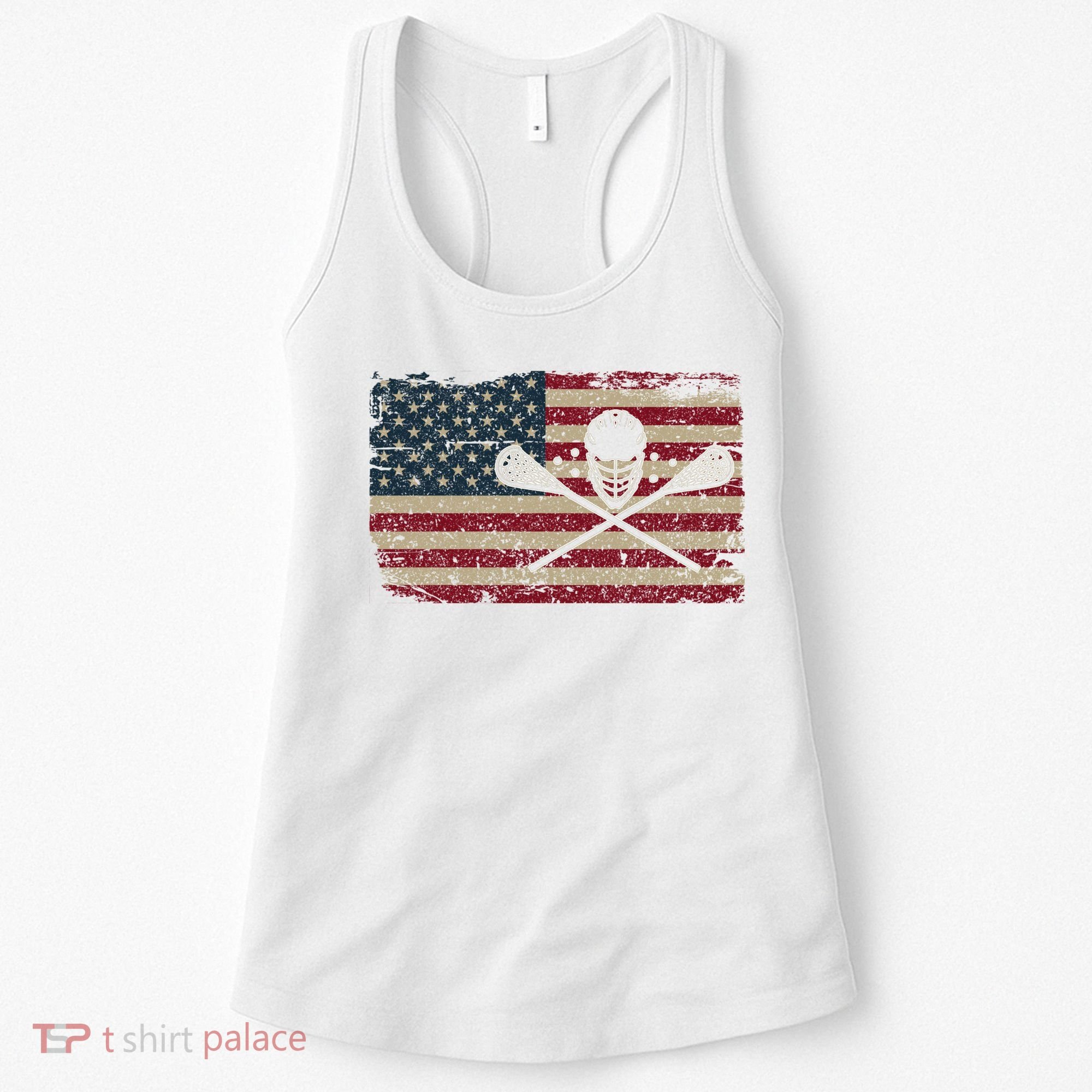 American Flag Lacrosse Usa Lax Player Gift Idea Great Gift Women's Tank Top
