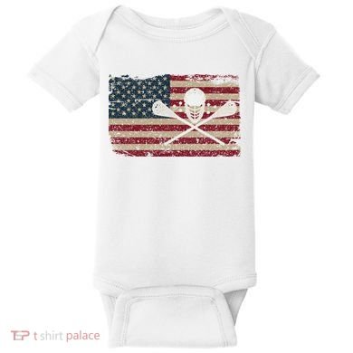 American Flag Lacrosse Usa Lax Player Gift Idea Great Gift Baby Bodysuit