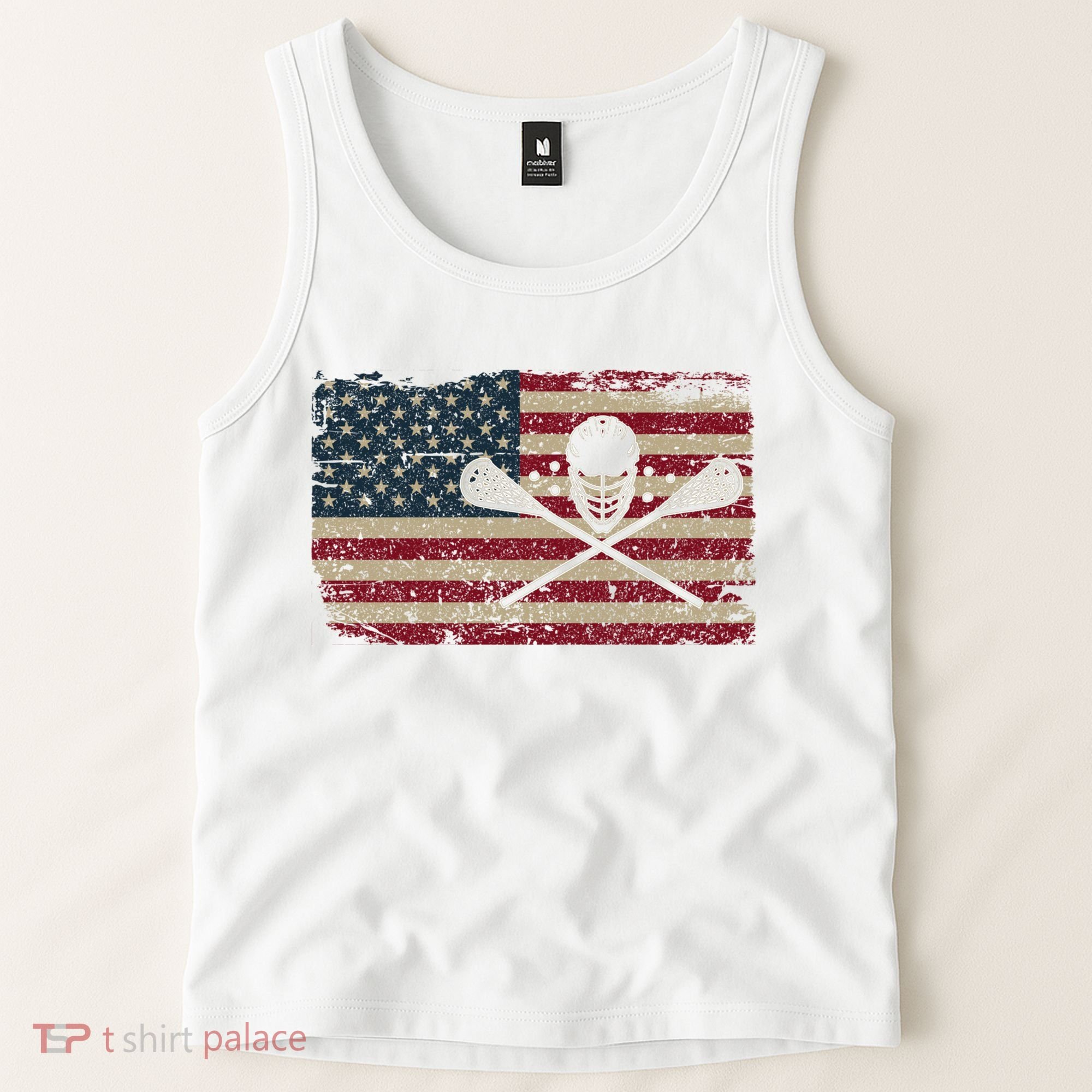 American Flag Lacrosse Usa Lax Player Gift Idea Great Gift Tank Top