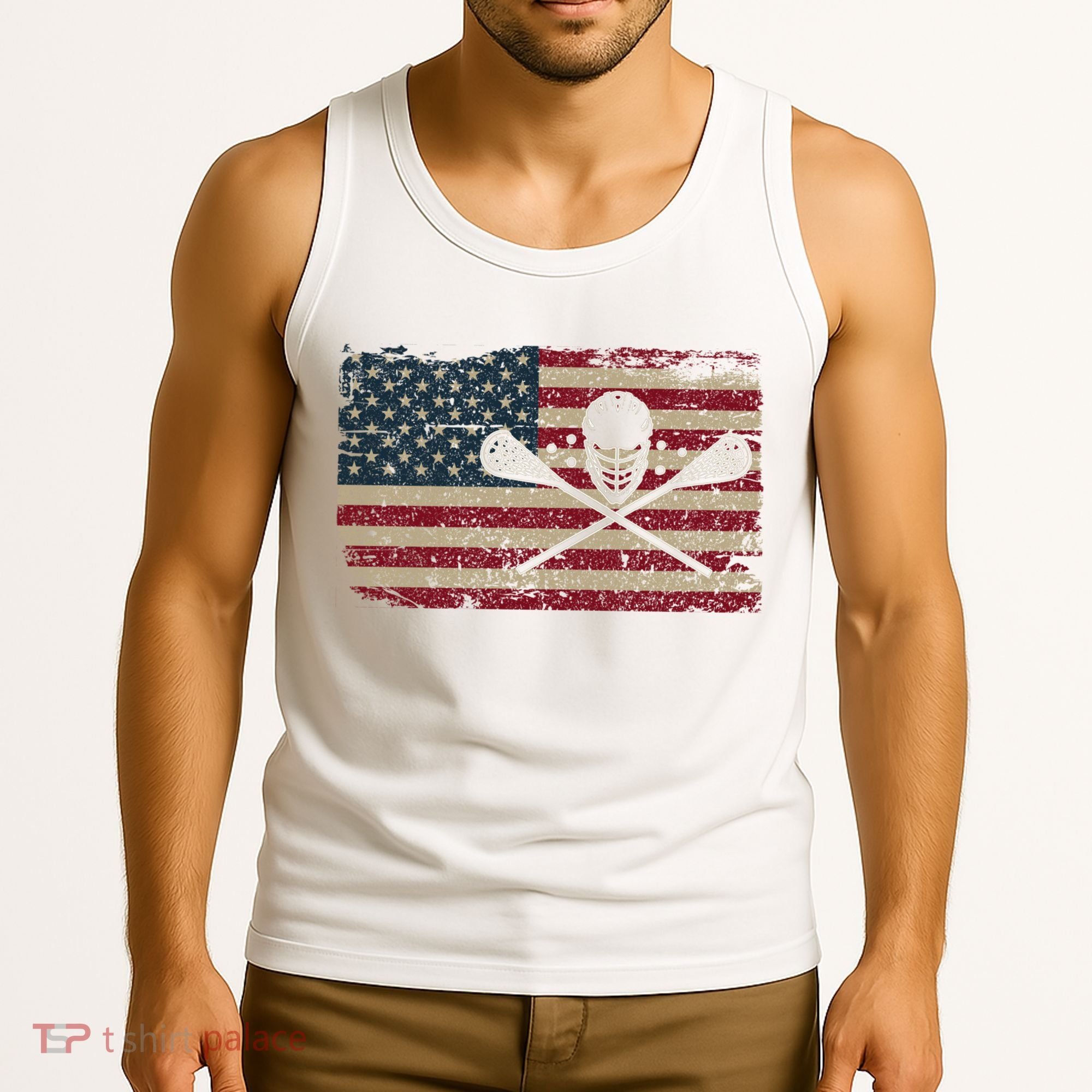 American Flag Lacrosse Usa Lax Player Gift Idea Great Gift Tank Top