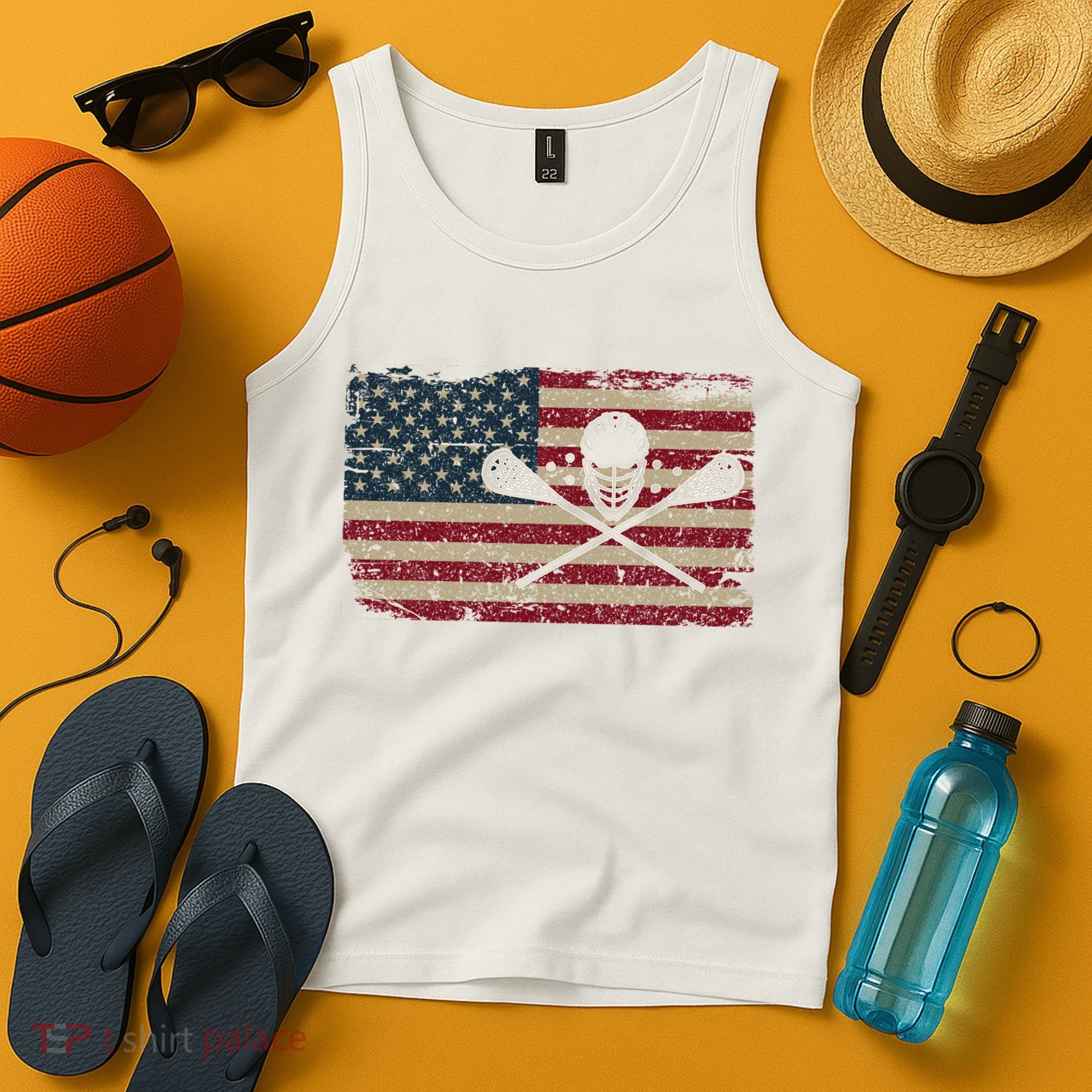 American Flag Lacrosse Usa Lax Player Gift Idea Great Gift Tank Top