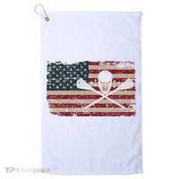 American Flag Lacrosse Usa Lax Player Gift Idea Great Gift Golf Towel thumb 0