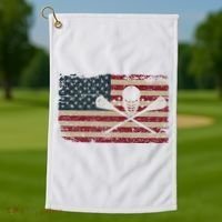 American Flag Lacrosse Usa Lax Player Gift Idea Great Gift Golf Towel thumb 1
