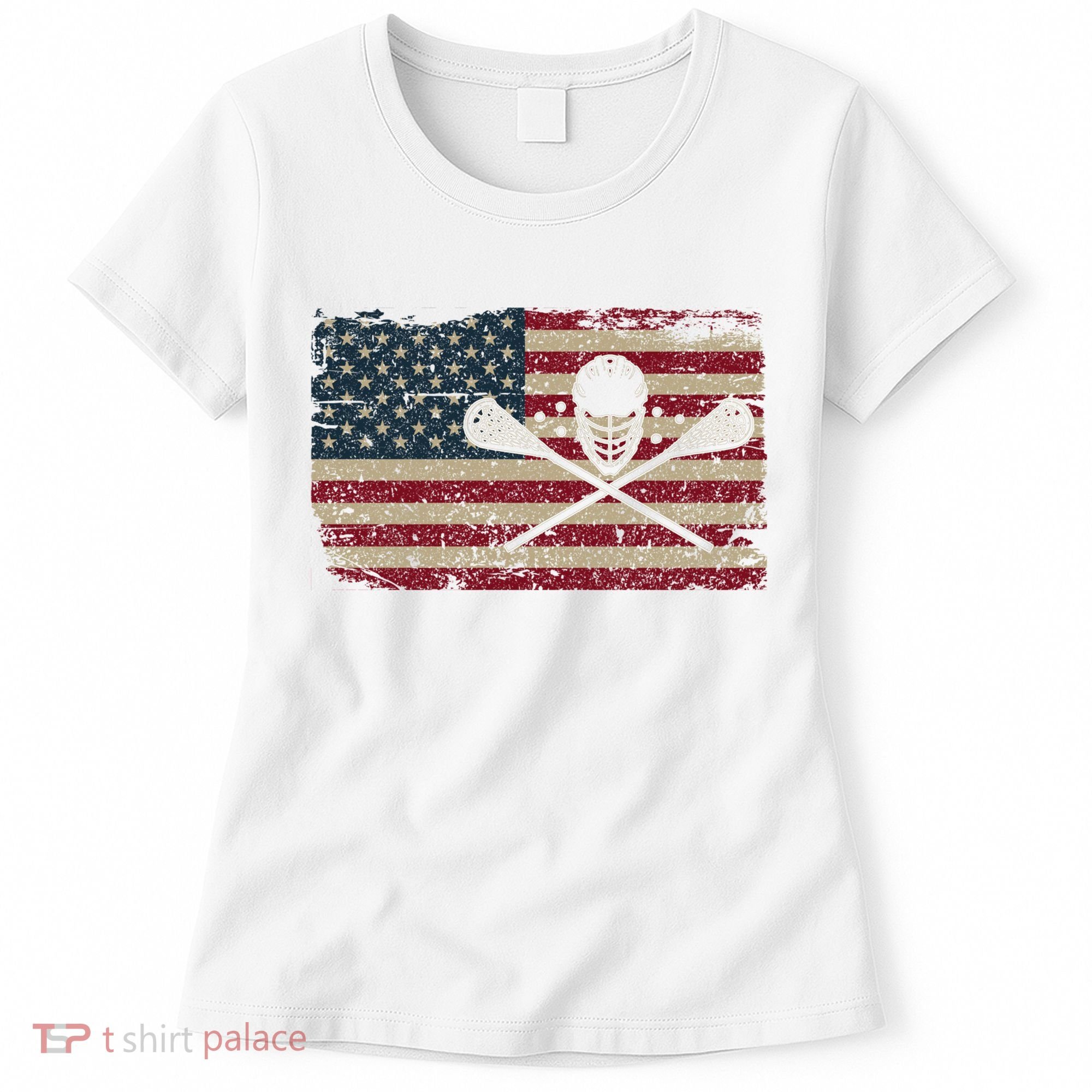 American Flag Lacrosse Usa Lax Player Gift Idea Great Gift Women's T-Shirt