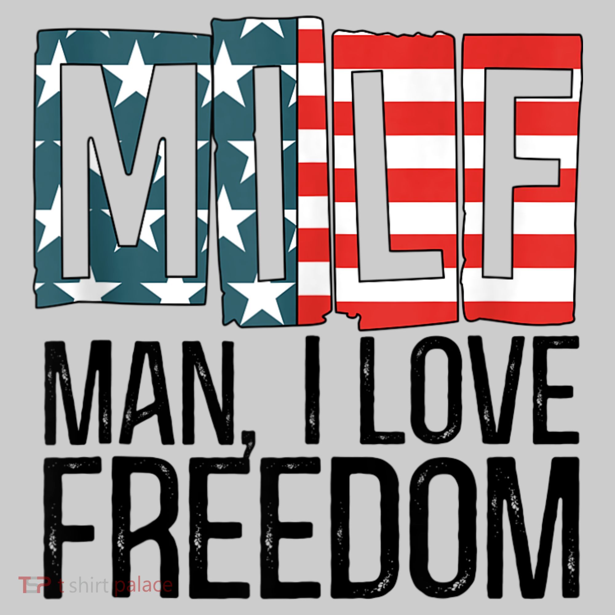 American Flag MILF Man I Love Freedom 4th Of July Patriotic Mousepad