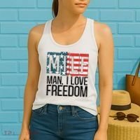 American Flag MILF Man I Love Freedom 4th Of July Patriotic Women's Tank Top thumb 2