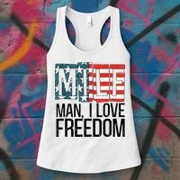 American Flag MILF Man I Love Freedom 4th Of July Patriotic Women's Tank Top thumb 3