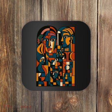 Abstract Faces Montage  Coaster