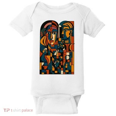 Abstract Faces Montage  Baby Bodysuit