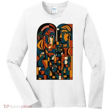 Abstract Faces Montage  Women's Long Sleeve Shirt