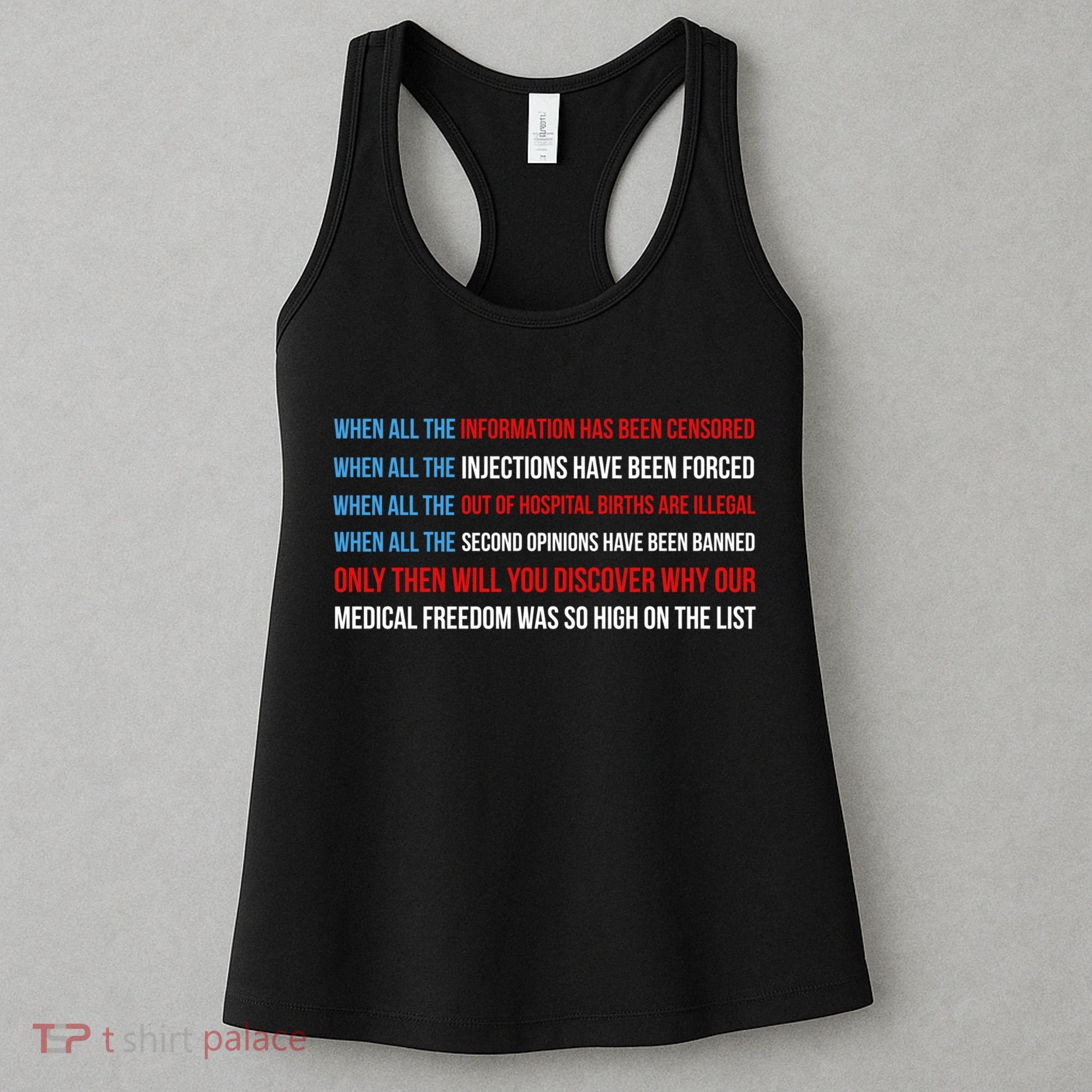 American Flag Medical Freedom No Vaccine Mandates Anticool Giftvax Meaningful Gi Women's Tank Top