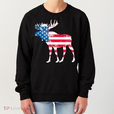 American Flag Moose Patriotic Moose Women's Sweatshirt