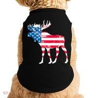 American Flag Moose Patriotic Moose Doggie Tank thumb 0