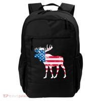 American Flag Moose Patriotic Moose Backpack thumb 0