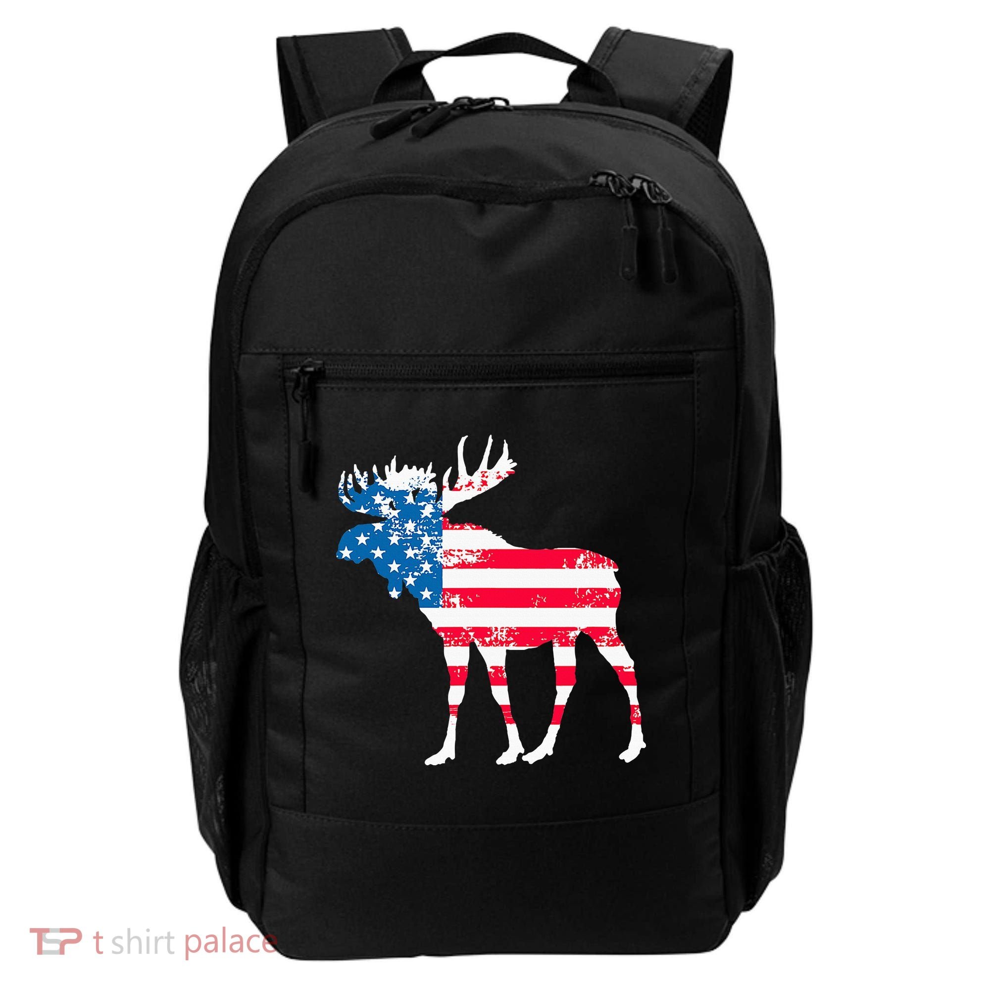 American Flag Moose Patriotic Moose Backpack