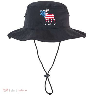 American Flag Moose Patriotic Moose Bucket Hat