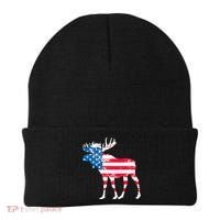 American Flag Moose Patriotic Moose Beanie thumb 0