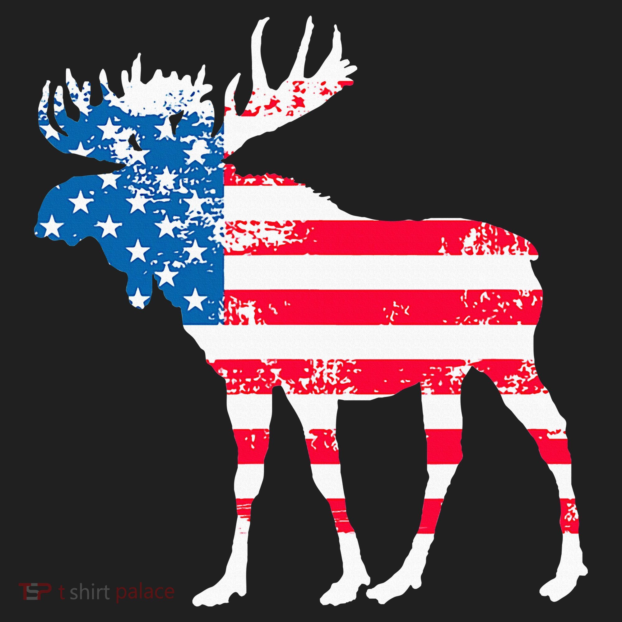 American Flag Moose Patriotic Moose Beanie