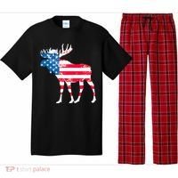 American Flag Moose Patriotic Moose Pajama Set thumb 0