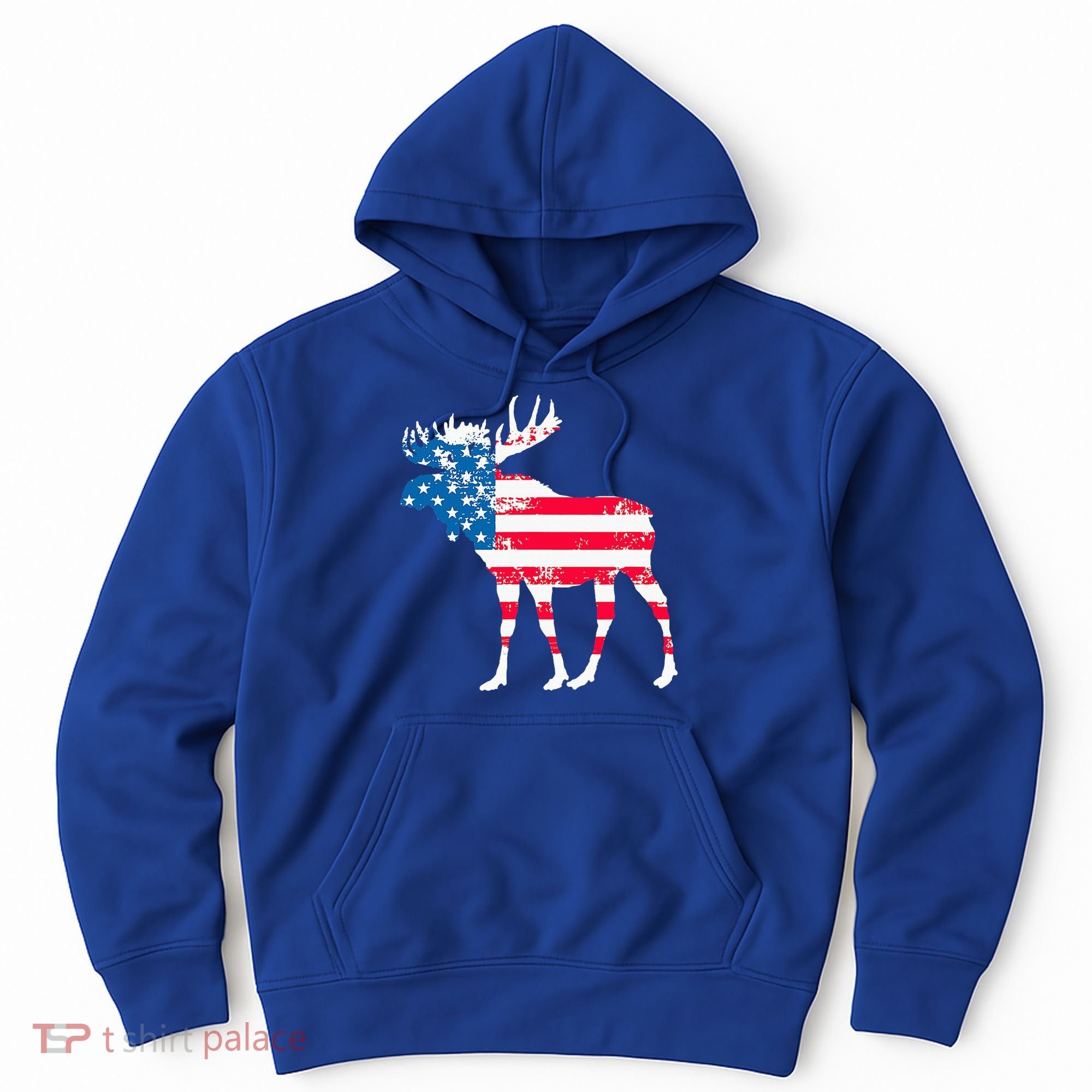 American Flag Moose Patriotic Moose Hoodie