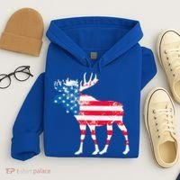 American Flag Moose Patriotic Moose Hoodie thumb 4
