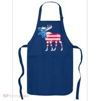 American Flag Moose Patriotic Moose Apron thumb 0