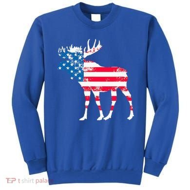 American Flag Moose Patriotic Moose Sweatshirt