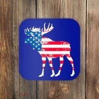 American Flag Moose Patriotic Moose Coaster thumb 0