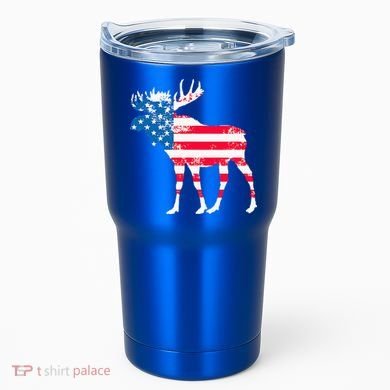 American Flag Moose Patriotic Moose Tumbler