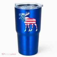 American Flag Moose Patriotic Moose Tumbler thumb 0
