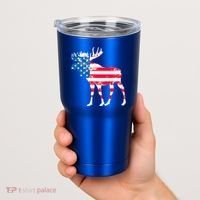 American Flag Moose Patriotic Moose Tumbler thumb 2