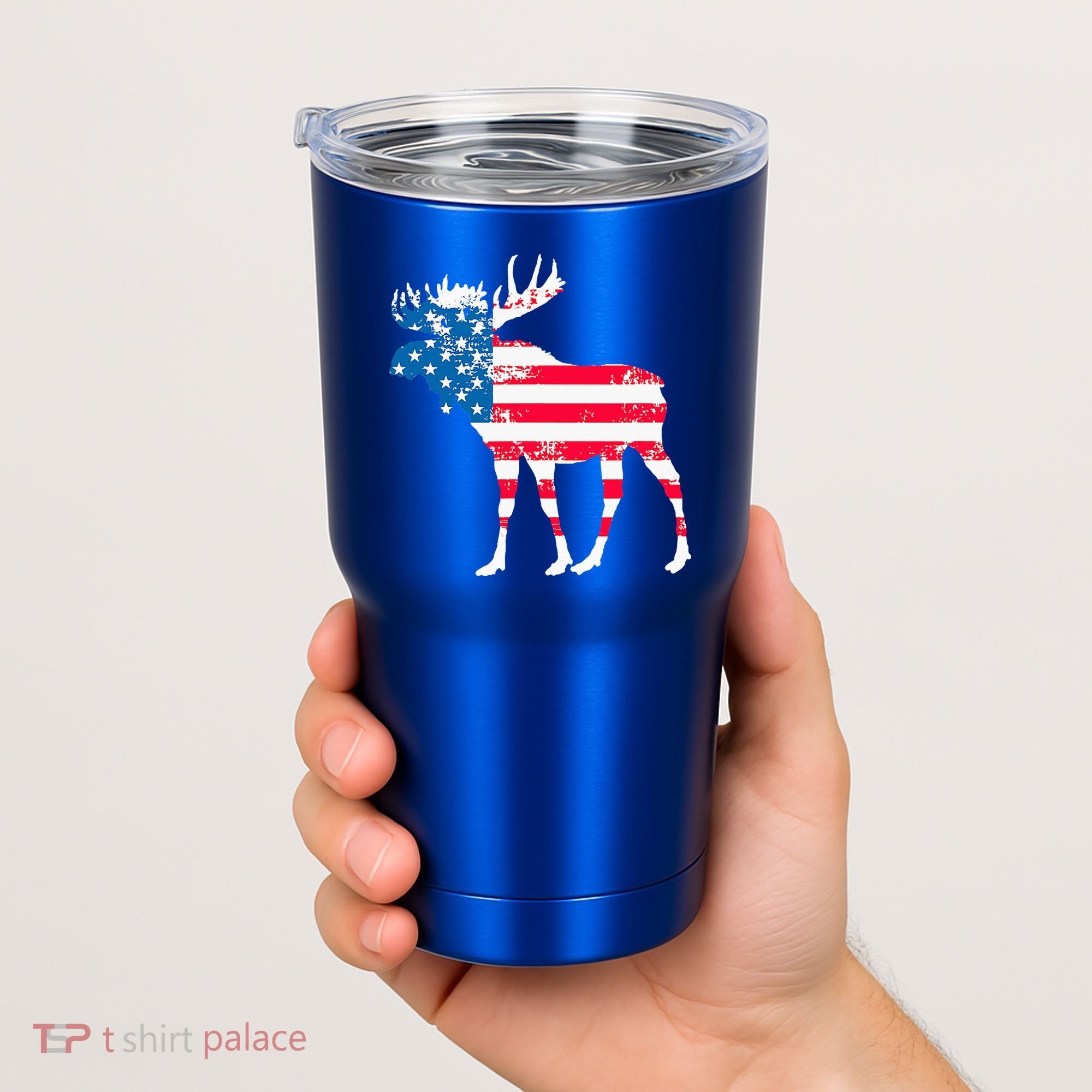 American Flag Moose Patriotic Moose Tumbler