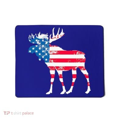 American Flag Moose Patriotic Moose Mousepad