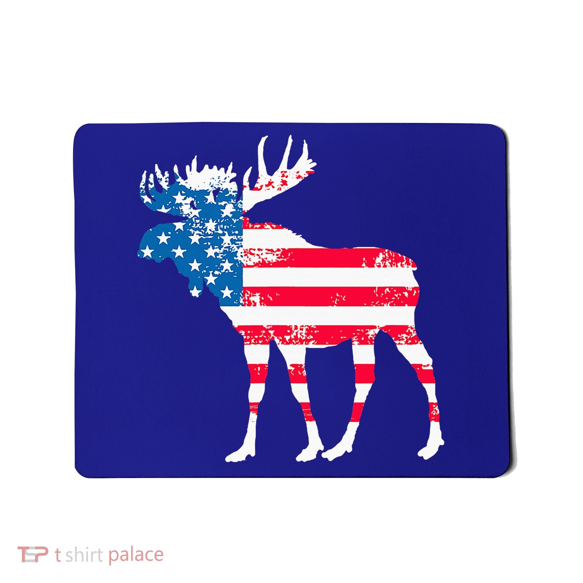 American Flag Moose Patriotic Moose Mousepad